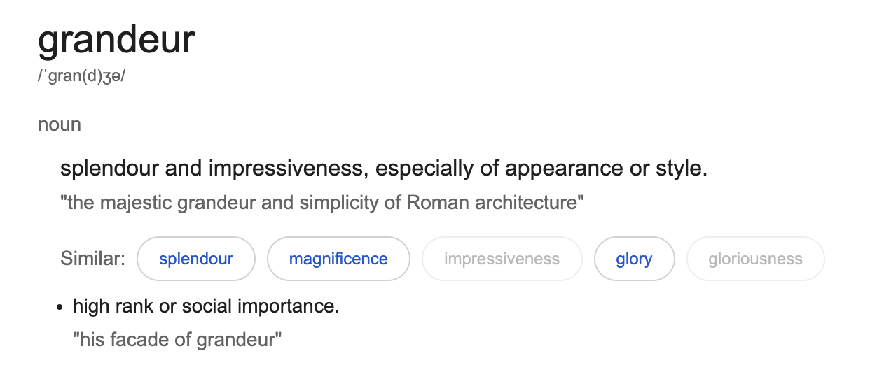 definition of grandeur