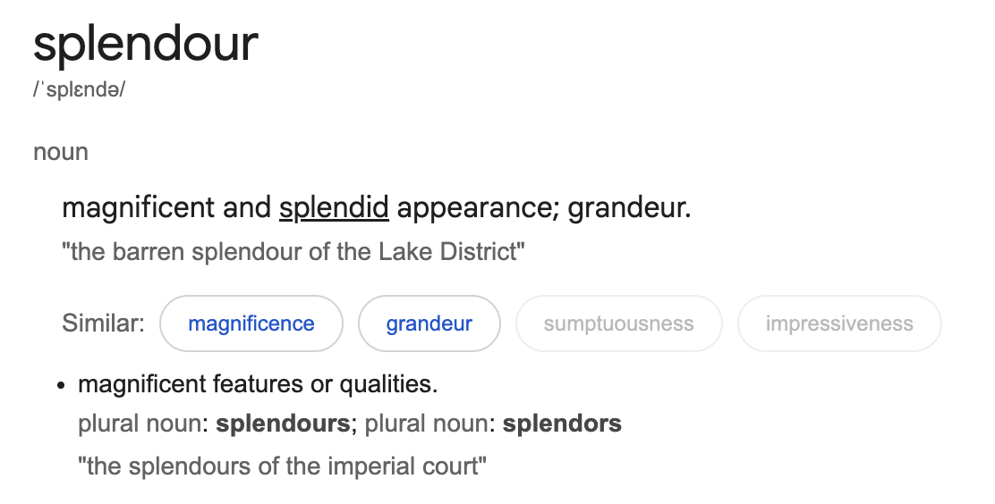 definition of splendour